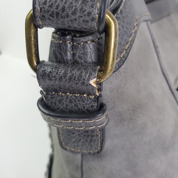 B.O.C. Born Concepts Womens Gray Buckle Shoulder Crossbody Purse 100622 - Picture 10 of 16